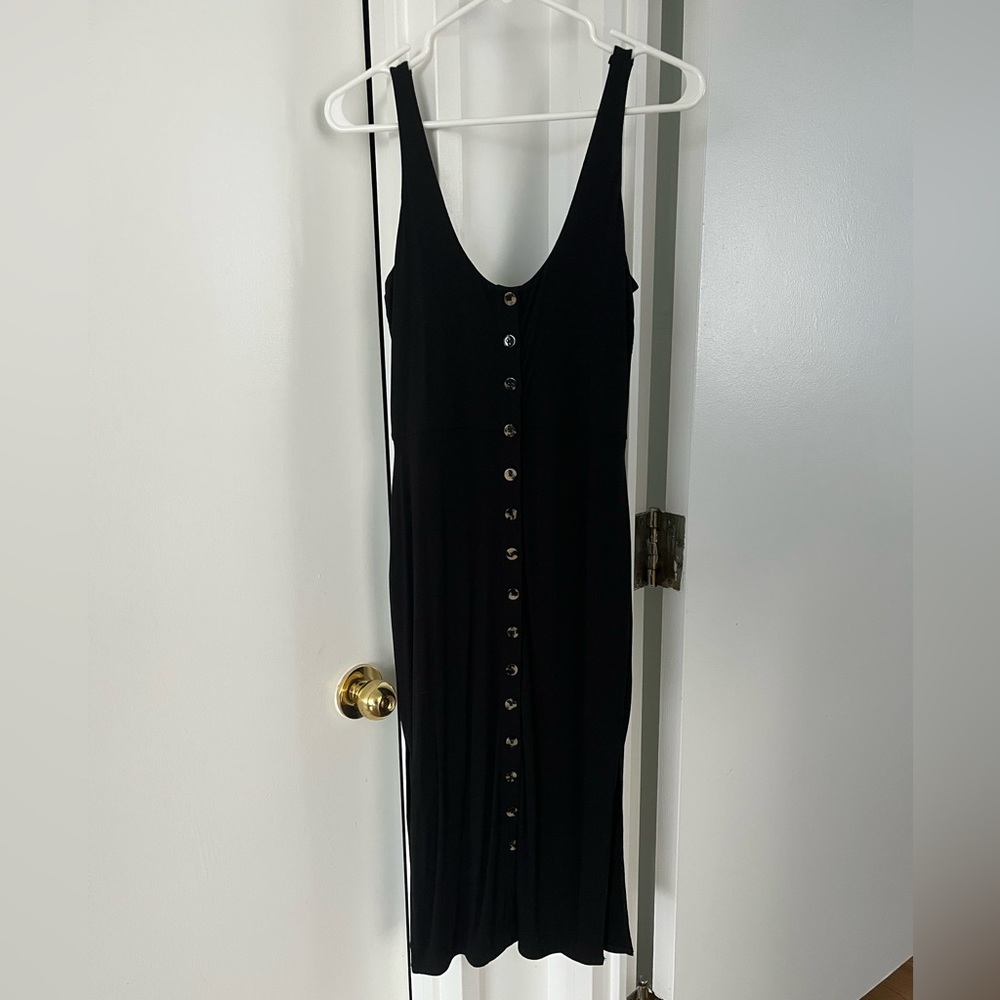 Good American Stretch Jersey Button Front Midi Dress | Size Medium (2)